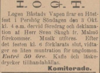 SYDHALLAND – 29 september 1897