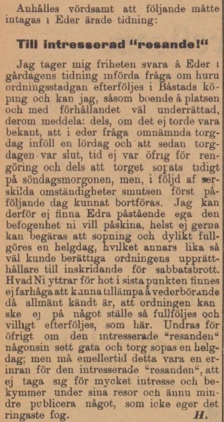 BÅSTADS TIDNING – 5 november 1897
