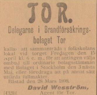 BÅSTADSPOSTEN – 30 mars 1898