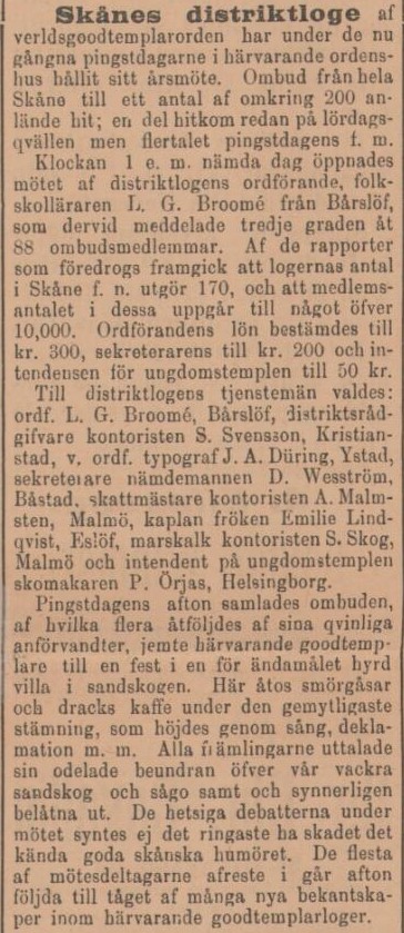 YSTADSPOSTEN – 31 maj 1898