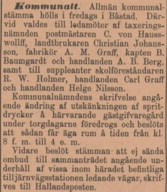 HALLANDSPOSTEN – 1 juni 1898