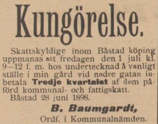 BÅSTADSPOSTEN – 29 juni 1898