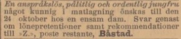 SKÅNSKA DAGBLADET HYRES- OCH PLATSLISTA – 5 oktober 1898