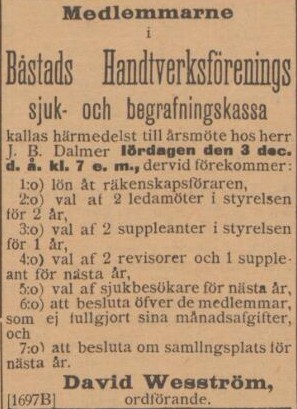 BÅSTADSPOSTEN – 24 november 1898