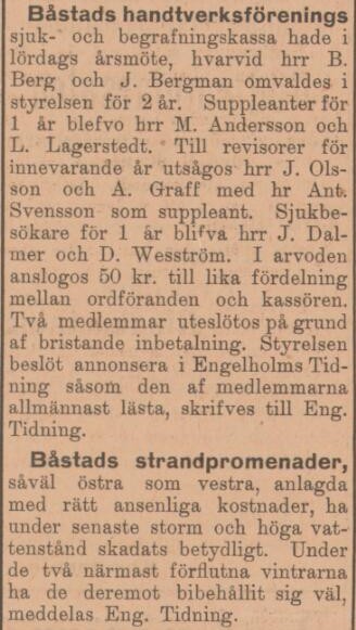 ENGELHOLMS TIDNING – 6 december 1898