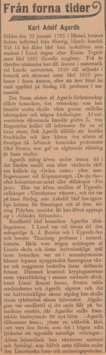 KRISTIANSTADSBLADET – 28 januari 1899