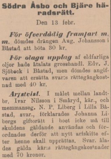 SYDHALLAND – 17 februari 1899