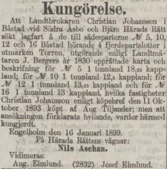 POST- OCH INRIKES TIDNINGAR – 22 mars 1899