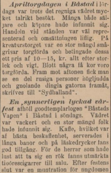 SYDHALLAND – 2 maj 1899