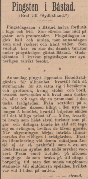 SYDHALLAND – 25 maj 1899