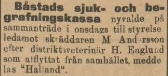 HALLAND – 2 juni 1899