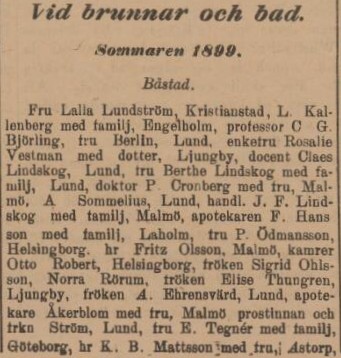 SKÅNSKA AFTONBLADET – 20 juni 1899