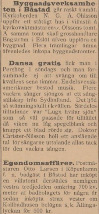 BÅSTADSPOSTEN – 6 juli 1899