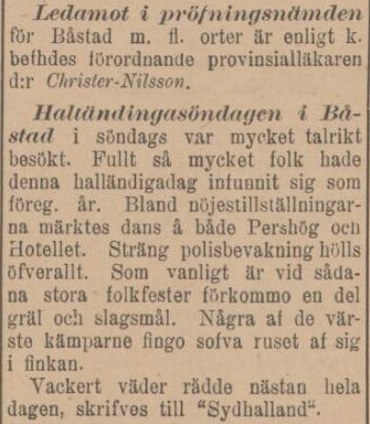 SYDHALLAND – 1 augusti 1899