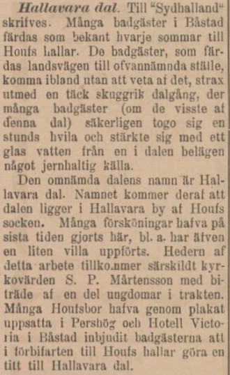 SYDHALLAND – 8 augusti 1899 (forts.)