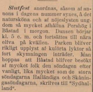 SYDHALLAND – 16 september 1899 (forts.)