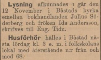 ENGELHOLMS TIDNING – 13 november 1899