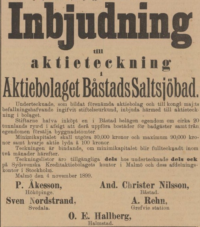 SKÅNSKA AFTONBLADET – 16 november 1899