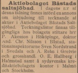 BÅSTADSPOSTEN – 18 november 1899