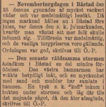 ÖRESUNDSPOSTEN – 27 november 1899