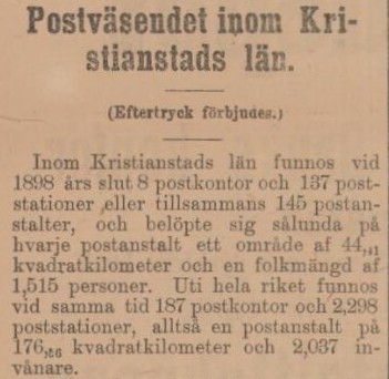 KRISTIANSTADSBLADET – 6 december 1899