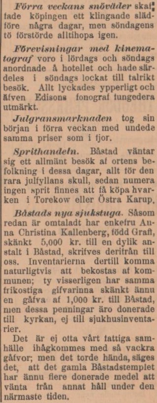 SYDHALLAND – 21 december 1899