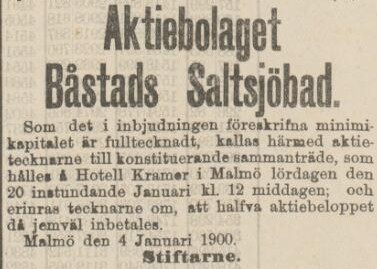 SYDSVENSKA DAGBLADET – 5 januari 1900