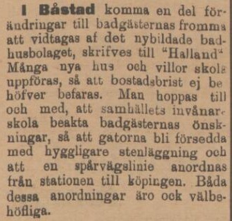 HALLAND – 29 januari 1900