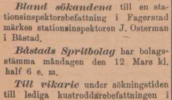 SYDHALLAND – 3 mars 1900