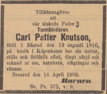 HALLANDSPOSTEN – 20 april 1900