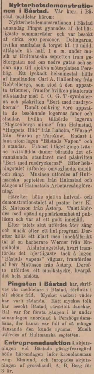 SYDHALLAND – 7 juni 1900 (forts.)