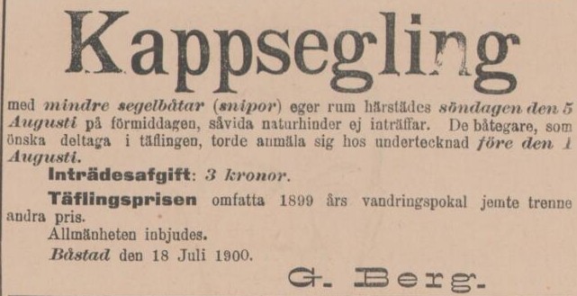 SYDHALLAND – 19 juli 1900