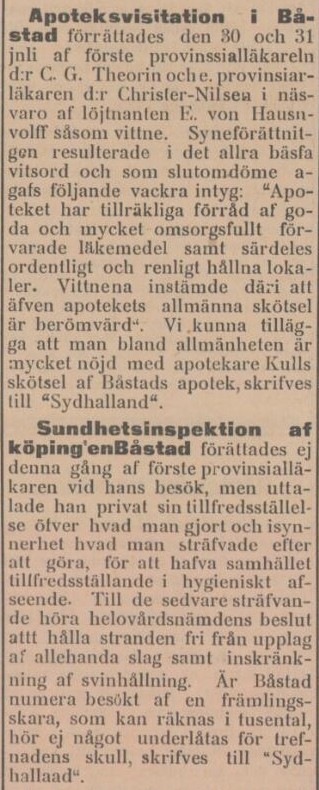 SYDHALLAND – 4 augusti 1900