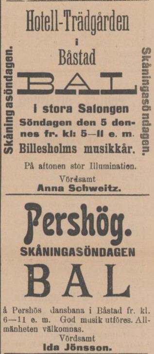 SYDHALLAND – 4 augusti 1900 (forts.)