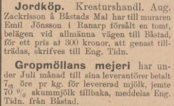 ENGELHOLMS TIDNING – 13 augusti 1900