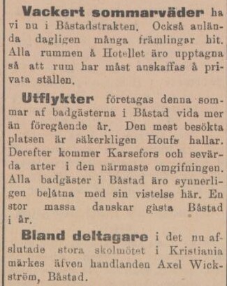 SYDHALLAND – 18 augusti 1900