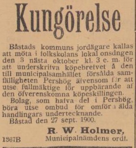 ÅSTORPSPOSTEN SKÅNE-SMÅLAND – 29 september 1900