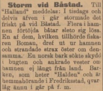 HALLAND – 25 oktober 1900