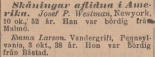 SKÅNSKA DAGBLADET – 8 november 1900