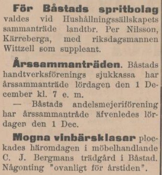 SYDHALLAND – 29 november 1900