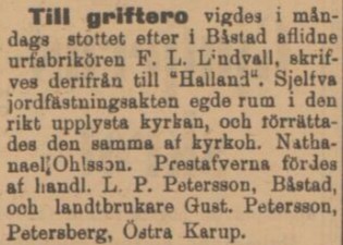 HALLAND – 12 december 1900