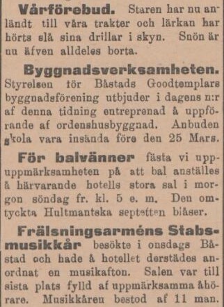 SYDHALLAND – 9 mars 1901 (forts.)