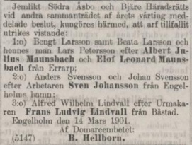 POST- OCH INRIKES TIDNINGAR – 18 mars 1901