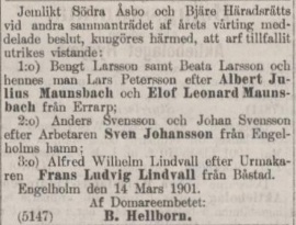 POST- OCH INRIKES TIDNINGAR – 23 april 1901