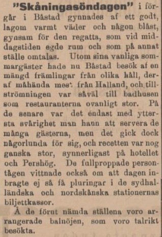 SYDHALLAND – 6 augusti 1901