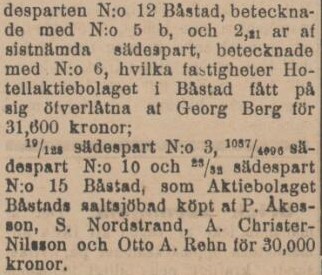 SYDHALLAND – 10 augusti 1901 (forts.)