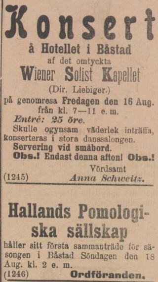 SYDHALLAND – 15 augusti 1901
