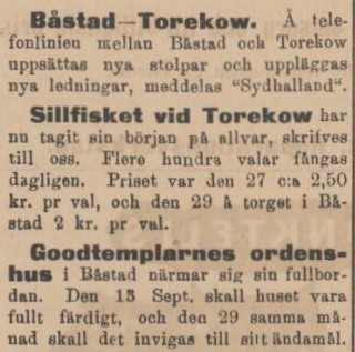 SYDHALLAND – 31 augusti 1901