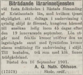 POST- OCH INRIKES TIDNINGAR – 27 september 1901