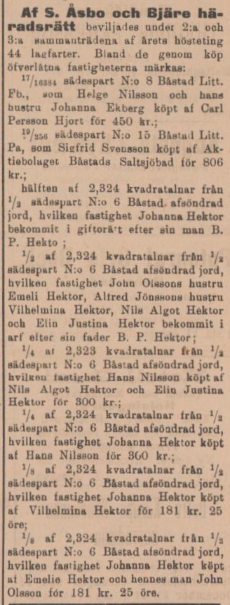 SYDHALLAND – 7 december 1901
